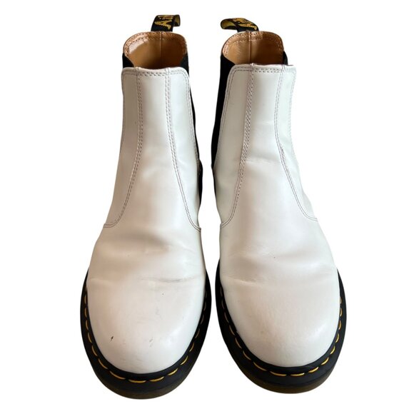 Dr Martens 2976 YS chelsea boots smooth white leather mens 10 womens 11 docs - Picture 2 of 13